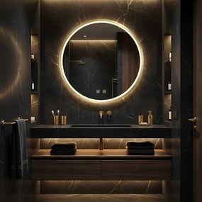 LUSTRO ŚCIENNE LED 90cm MMJ Złote Szczotkowane