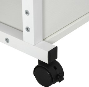 Mobilny Stolik HOMCOM z Regulacją Wysokości i 2 Półkami, Biały