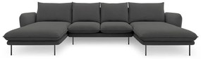 Ciemnoszara sofa w kształcie litery U Cosmopolitan Design Vienna