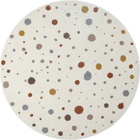 Dywan Beat Kids Nowoczesny Niemowlę Dziewczynka Chłopiec - Kremowy - 160 cm Okrągły