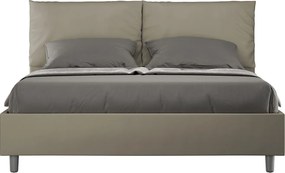Łóżko bez stelaża tapicerowane 160x200 sztucznej skóry Cappuccino Antea