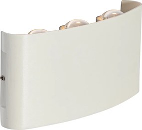 Lampa ścienna zewnętrzna biała z wbudowanym LED 6-światłowa IP54 - Silly