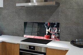 Szklany Panel Serce, Kieliszek Wina i Lampki