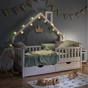 Łóżko domowe biały 168x83x155 noemi