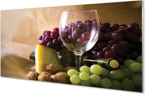 Szklany Panel Pusty Kieliszek i Winogrona