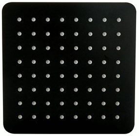 Deszczownica ze stali nierdzewnej DPG2023Super płaski w kolorze czarnym - 20 x 20 cm