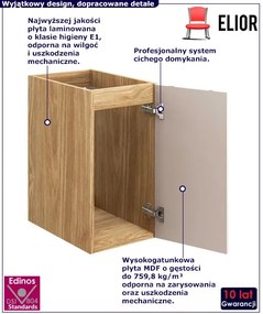 Beżowa wisząca szafka łazienkowa z frontem 3D W2-K87