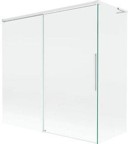 Mexen Rox L parawan nawannowy 2-skrzydłowy rozsuwany 160 + 75 x 150 cm, transparent, biały - 8C9L-160-075-20-00