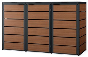 Zabudowa śmietnikowa 240L trzykomorowa, antracyt - orzech