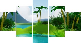 Obraz - Jeziora w dżungli (125x70 cm)