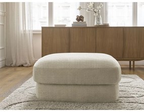 Beżowy podnóżek z tkaniny szenilowej Leonore – Bobochic Paris