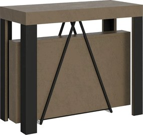 Konsola rozkładana 90x40/300 cm Tarax szaro-beżowy rama w kolorze antracytu