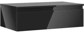 Mexen Orio szafka łazienkowa podumywalkowa 80 cm z blatem, 1 szuflada, czarna połysk - 91A10-08023-1-BFC70
