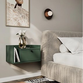 Szafka nocna WENA, wisząca, z szufladą i półką z lewej Aura, 50x27x35 cm, Cappuccino