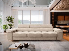 Masseno Sofa MOSINE z funkcją spania, Rozkładana sofa - Kremowy, POSO 100