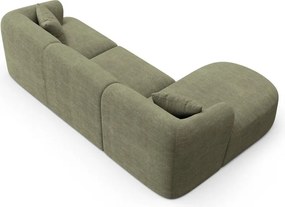 Zielony sztruksowy narożnik (lewostronny/z szezlongiem) Campi – Cosmopolitan Design