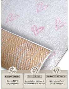 Biało-różowy dywan dziecięcy 160x235 cm Hearts – Hanse Home