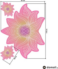 Naklejki na ścianę - Lotosowa mandala różowy