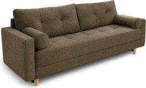 Sofa z Funkcją Spania LONAR Brązowa Boucle Japandi
