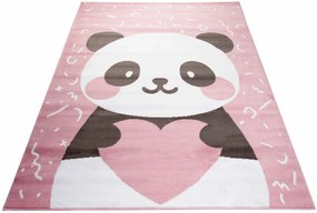 Różowy dywan z pandą do pokoju dziecięcego K3-F93