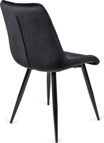 Zestaw Stół Prostokątny Rozkładany CLARK 120-160 cm Dąb Artisan/Czarny i 4 Krzesła Tapicerowane RIO Czarne Welurowe