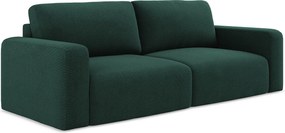 Kanapa 3-osobowa z funkcją spania - z tkaniny strukturalnej - butelkowa zieleń - KONA