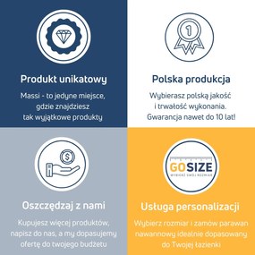 Ścianka prysznicowa ryflowana ARTE WELLE XXL Clear szkło transparentne ryflowane | Różne rozmiary : Kolor profili kabiny - złoty szczotkowany, Rozmiar - 90 x 300 cm