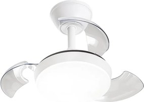 Wentylator sufitowy Perenz 7169 B CT biały z oświetleniem – Ø 56 cm, 3 chowane łopatki, 6 prędkości, silnik prądu stałego 24 W, cichy