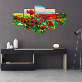 Obraz pola z makami (125x70 cm)