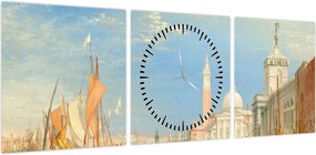 Obraz - Joseph Mallord William Turner, Venice the Dogana and San Giorgio Maggiore, reprodukcje (z zegarem) (90x30 cm)