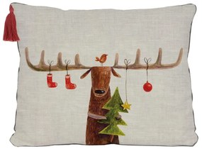 Poduszka świąteczna Little Nice Things Reindeer, 35x50 cm