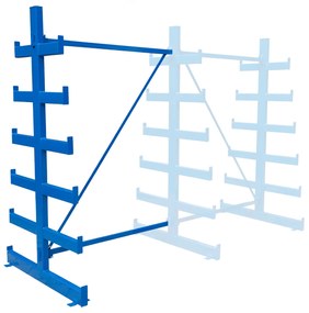 Regał wspornikowy dodatkowy, dwustronny, choinkowy, 2000 x 1330 x 1144 mm, 6 półek