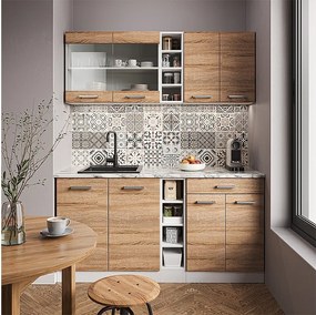 Pojedyncza kuchnia sonoma/biały 160x60x81.6 r-line