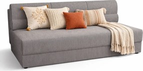 Szara sztruksowa sofa rozkładana L0-K59