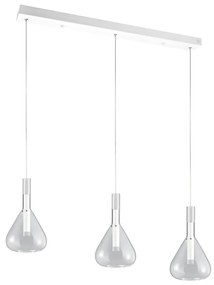 Biała lampa wisząca LED ze szklanym kloszem Cipera – CINQUE