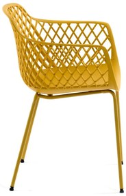 Żółte plastikowe krzesło ogrodowe Quinn – Kave Home