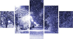 Obraz - Magiczna zimowa noc (125x70 cm)