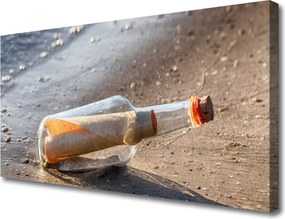 Obraz canvas List w Butelce na Piasku