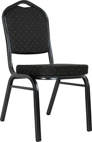 Krzesło bankietowe pikowane Heron czarne