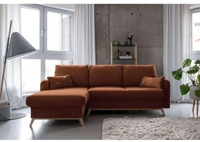 Ceglasty narożnik rozkładany Miuform Scandic Lagom, lewostronny