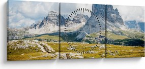 Obraz - Włoskie Dolomity (z zegarem) (90x30 cm)