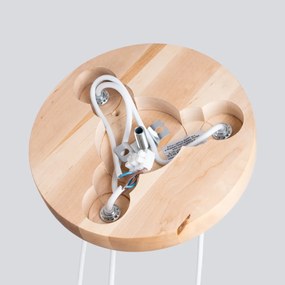 Lampa wisząca PEKKA 3P biała/naturalne drewno SOLLUX  LIGHTING