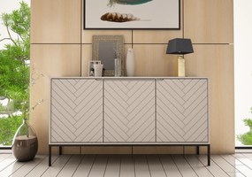Komoda ze wzorem jodełki Aspen 03 cashmere/czarny