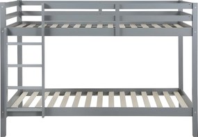 Łóżko piętrowe ANICET II – 2 × 90 × 190 cm – lite drewno sosnowe – kolor szary
