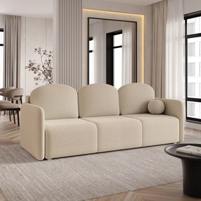 Masseno Sofa SUVI III z funkcją spania i pojemnikiem na pościel, Rozkładana sofa - Beżowy, QUELLE 05