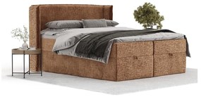 Pomarańczowe łóżko boxspring ze schowkiem 180x200 cm Passion – Maison de Rêve
