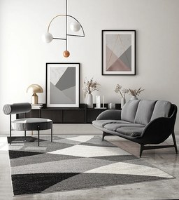 Dywan Pearl Nowoczesny Salon Krój konturowy, Szary, 240 x 330 cm