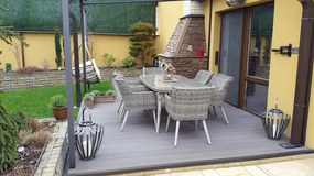 Zestaw rattanowy ogrodowy VICTORIA 1+6 (szary)
