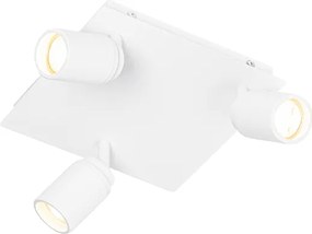 Nowoczesny reflektor łazienkowy biały kwadratowy 3-punktowy IP44 - Ducha