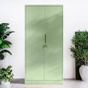 Szafa biurowa JAN, 900 x 1850 x 400 mm, Fresh Style: pastelowy zielony